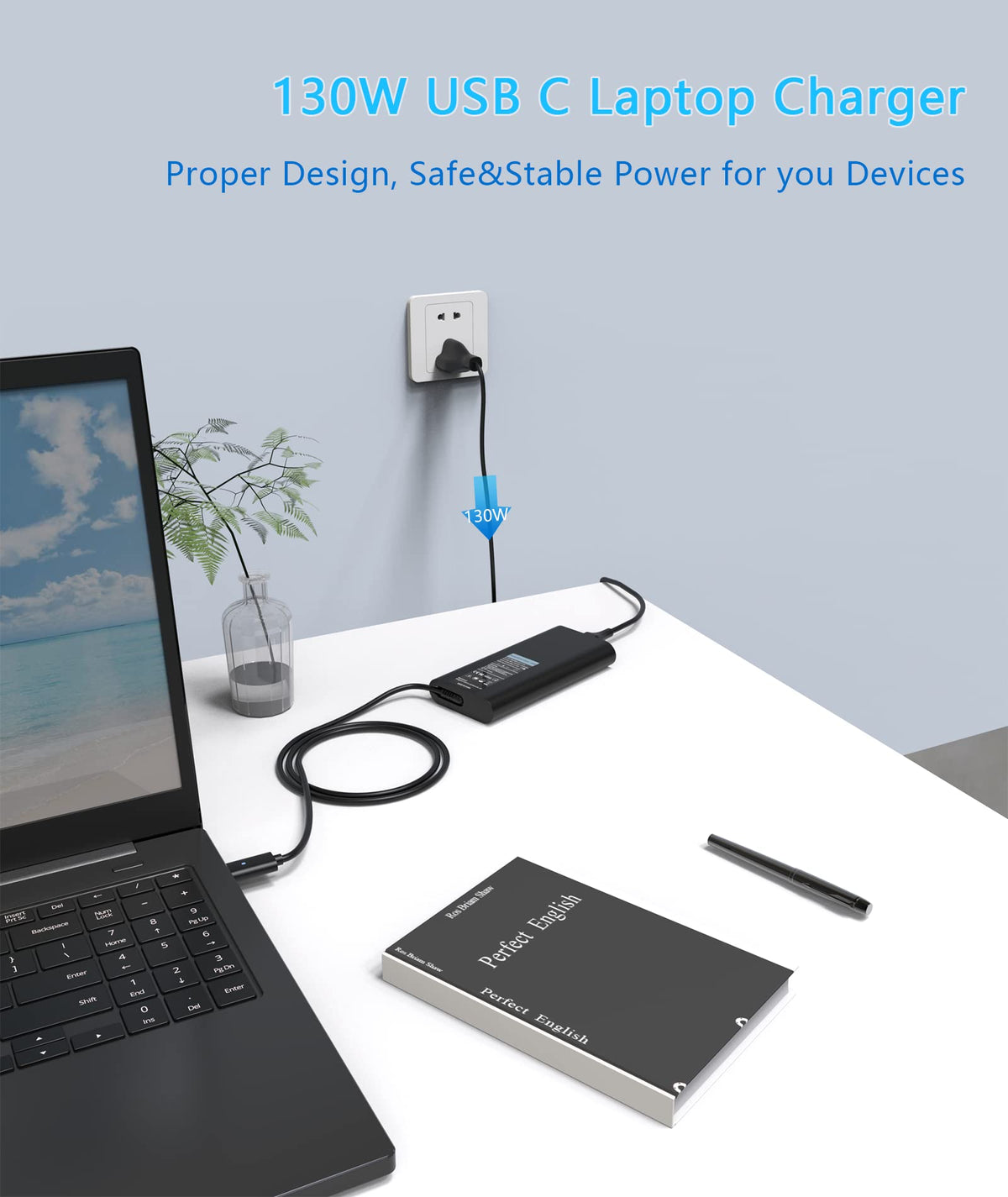 Nivjuky AC power cord and plug that enable easy connection