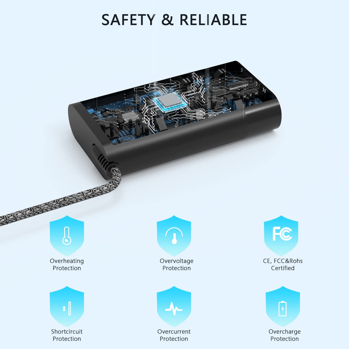 Nivjuky charger on desk delivering stable power during work.