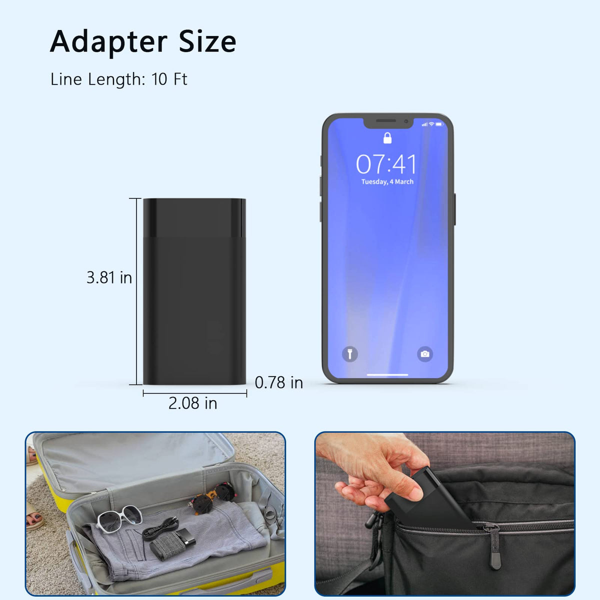 Nivjuky included power cord with 1.5m length for flexibility.