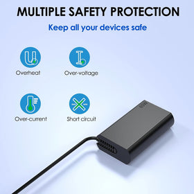 Nivjuky protection system label highlighting overvoltage and overheating safeguards