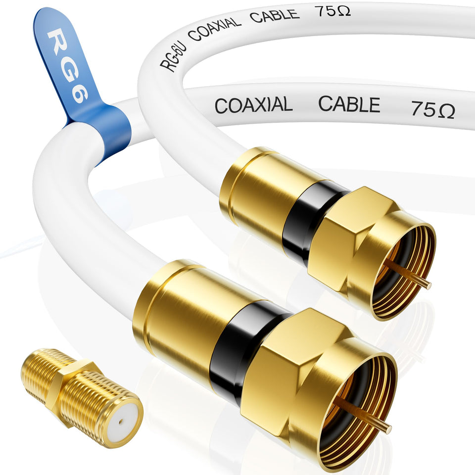 Nixsto coax front packaging showing cable and connector, quick identification benefit