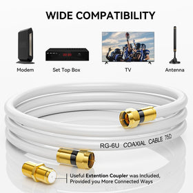 75-ohm copper-core inside Nixsto RG6 for clear 4K/HD signals
