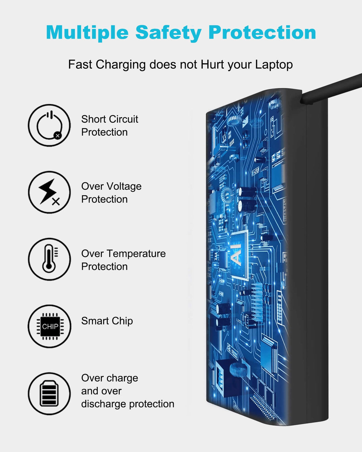 Njiwpnzo 11ft power cable for flexible desk setups.