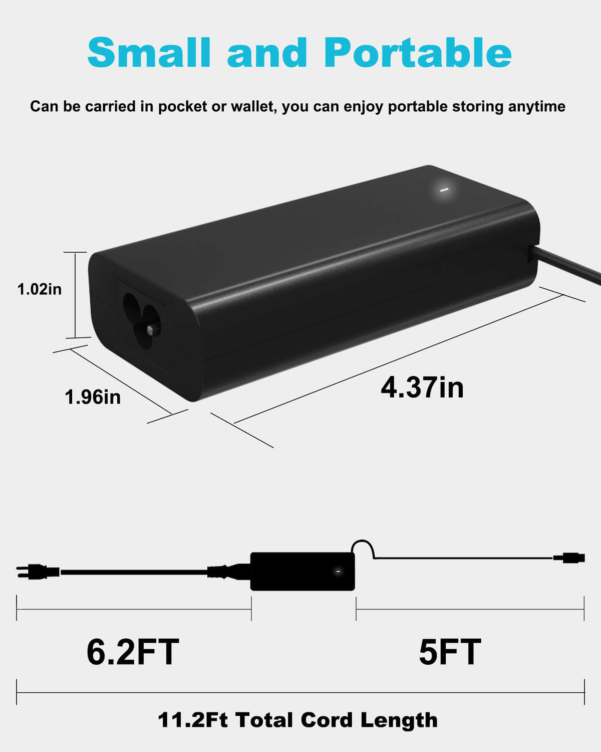 Njiwpnzo USB-C power adapter with USB-C tip for efficient Dell charging.