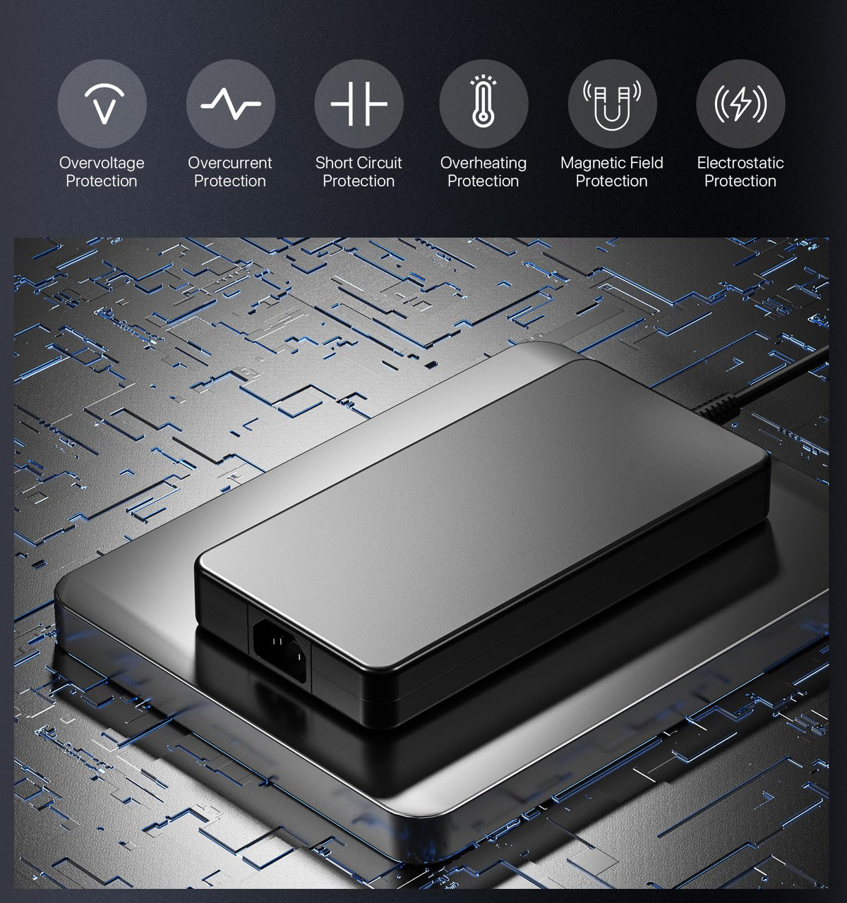 NLILITONG adapter connected to Alienware M15 providing steady performance under load