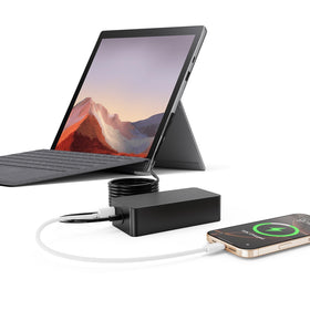 NLILITONG 65W Surface Charger side view highlights slim profile for laptop bags