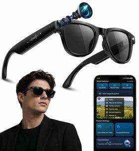 Nllosa AI Smart Glasses front view for hands-free AI assistance.