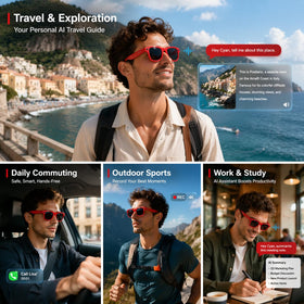 Nllosa smart glasses anti-shake recording for steady hands-free footage
