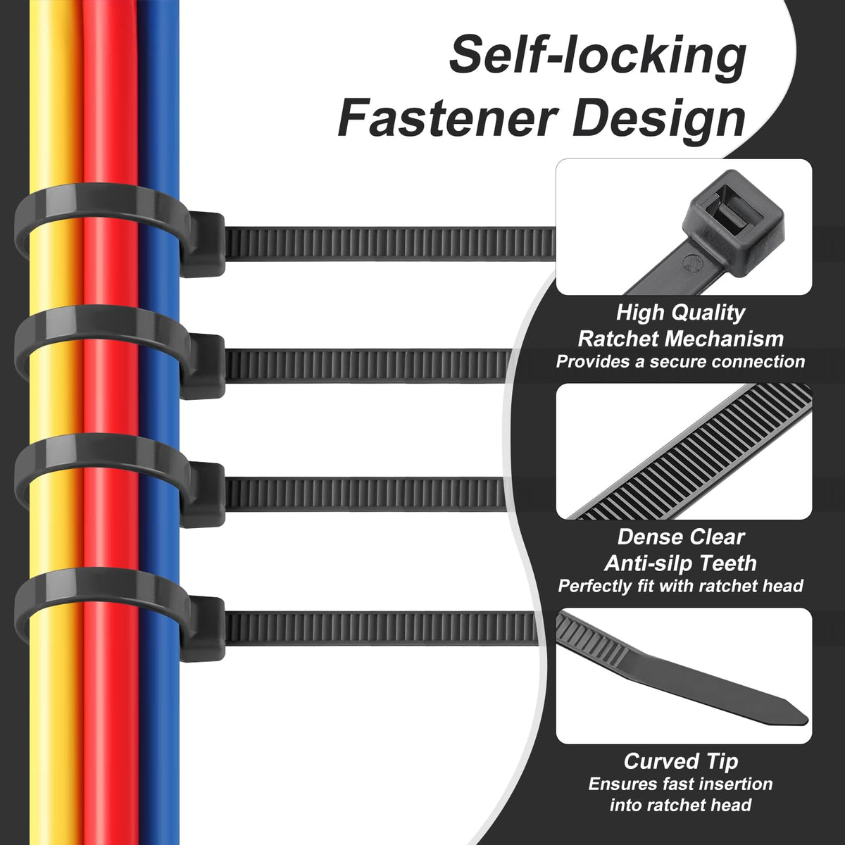 NLZD Heat and weather resistant cable ties designed for harsh environments.