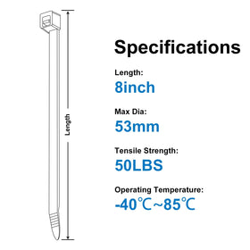 NLZD Heavy-duty locking head provides firm fastening for large bundles.