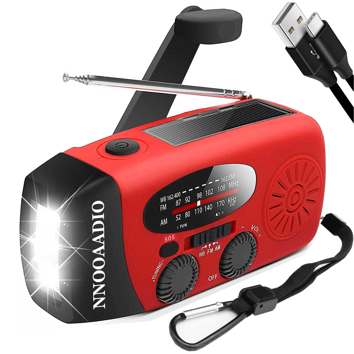 NNOOAADIO front view showing radio face and speaker for clear reception