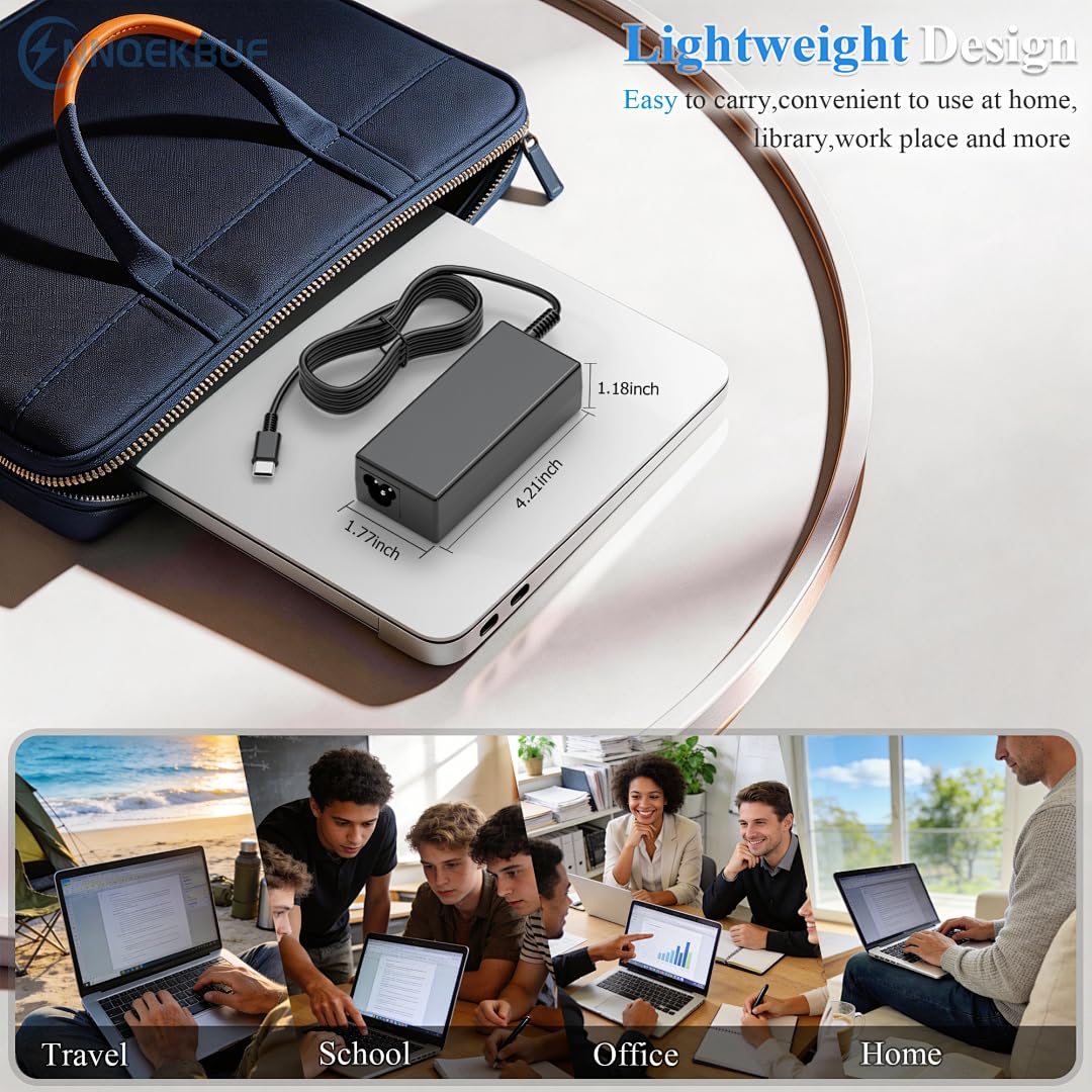 NNQEKBUF 65W USB-C laptop charger copper core cable supports durability and long life.