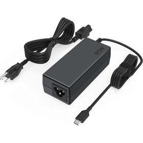 NNQEKBUF 65W USB-C laptop charger front view offers reliable power for laptops on the go.