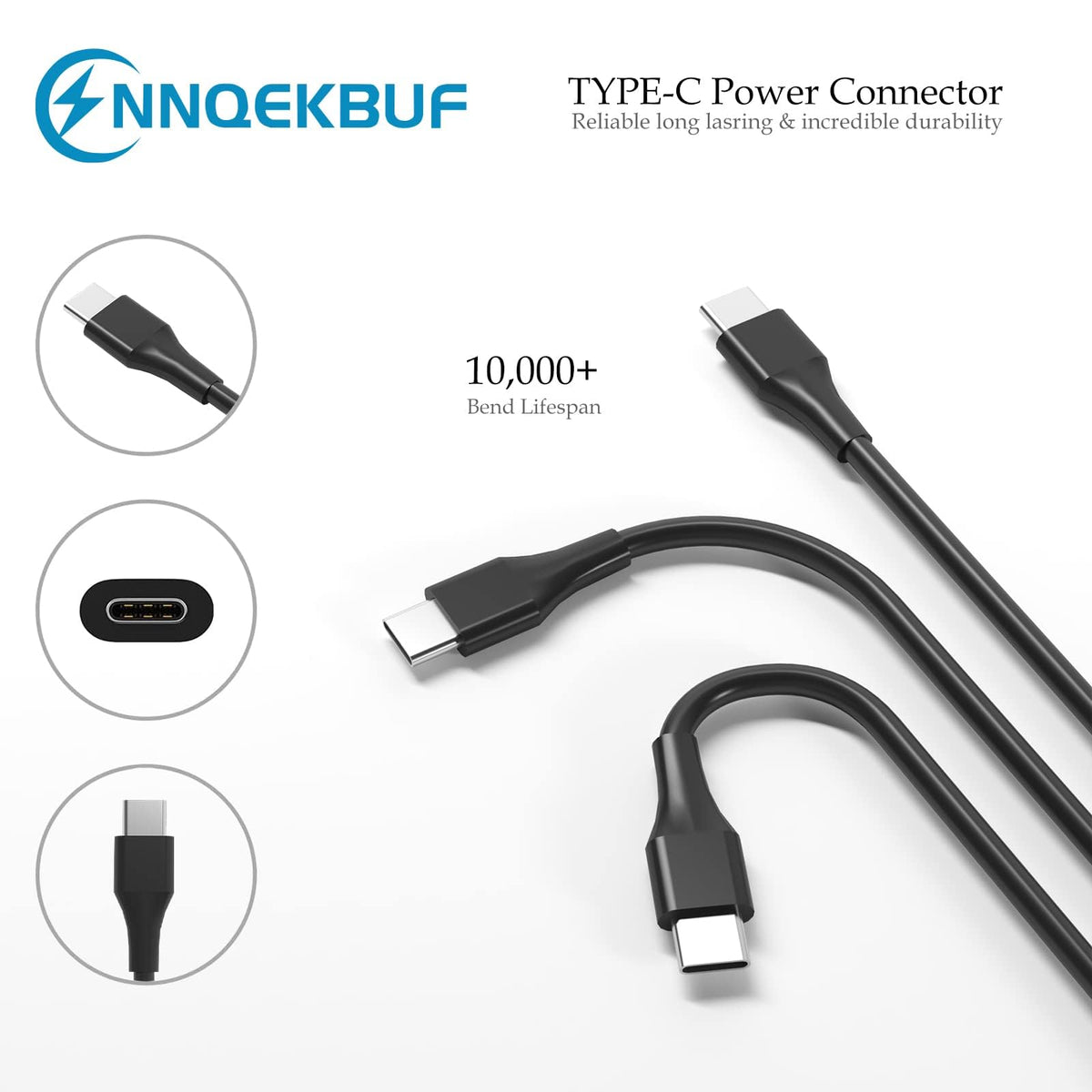 NNQEKBUF USB-C PD charger in use powering a laptop on the go
