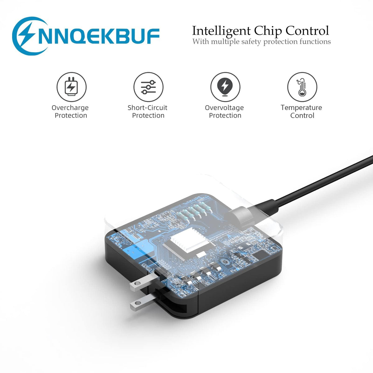 NNQEKBUF travel-friendly USB-C PD charger shown in a bag