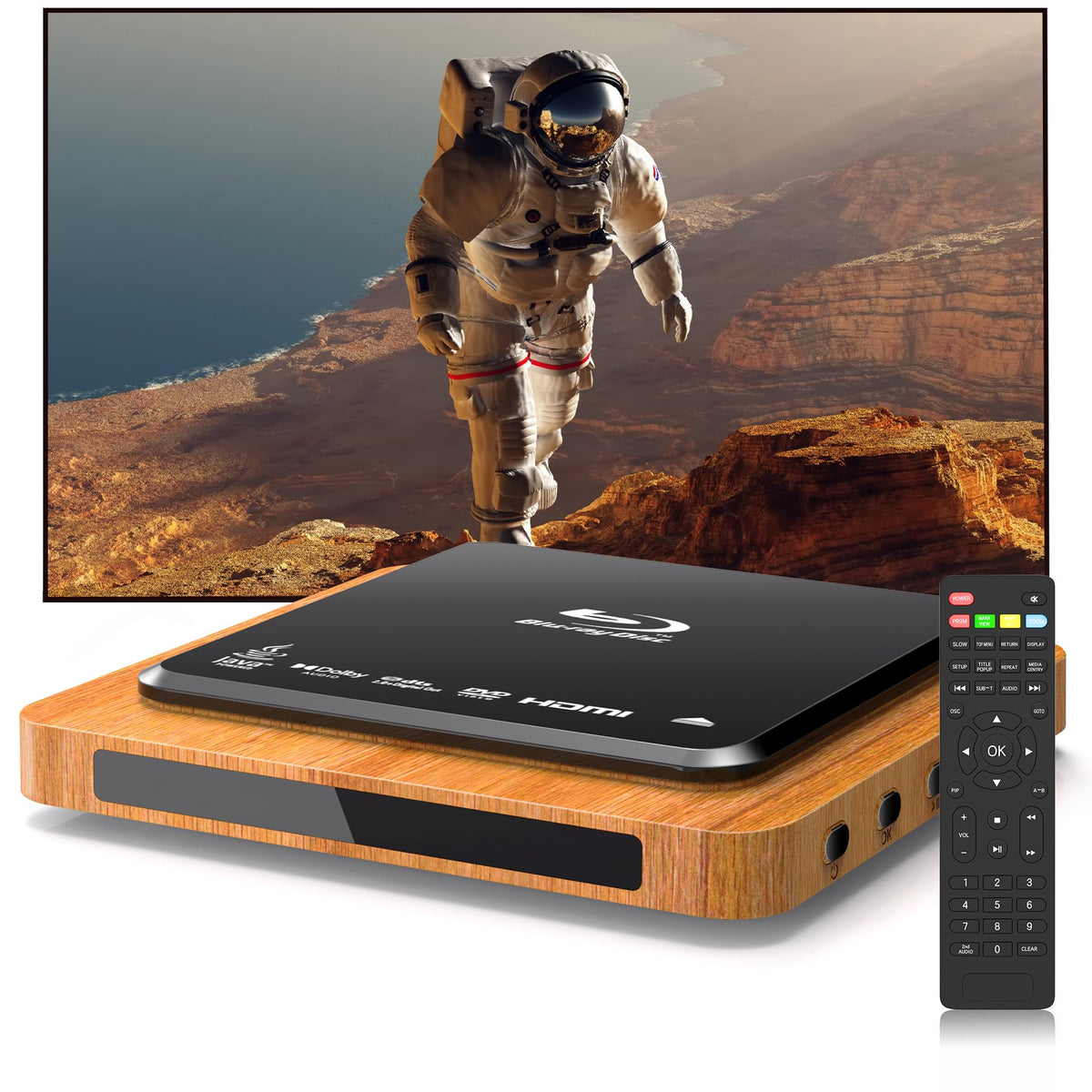 N NUTROMO 1080p Blu-ray player front view delivers crisp home cinema.