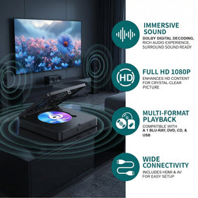 N NUTROMO Blu Ray player 1080p upscaling enhances SD discs.