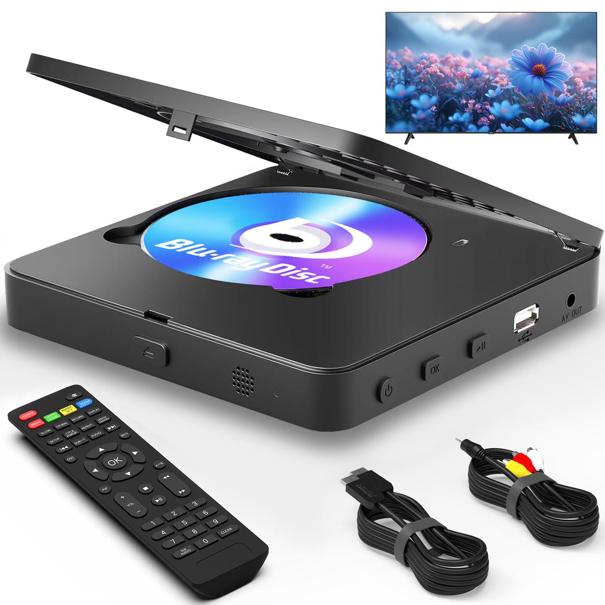 N NUTROMO Blu Ray player front view for easy living room integration.