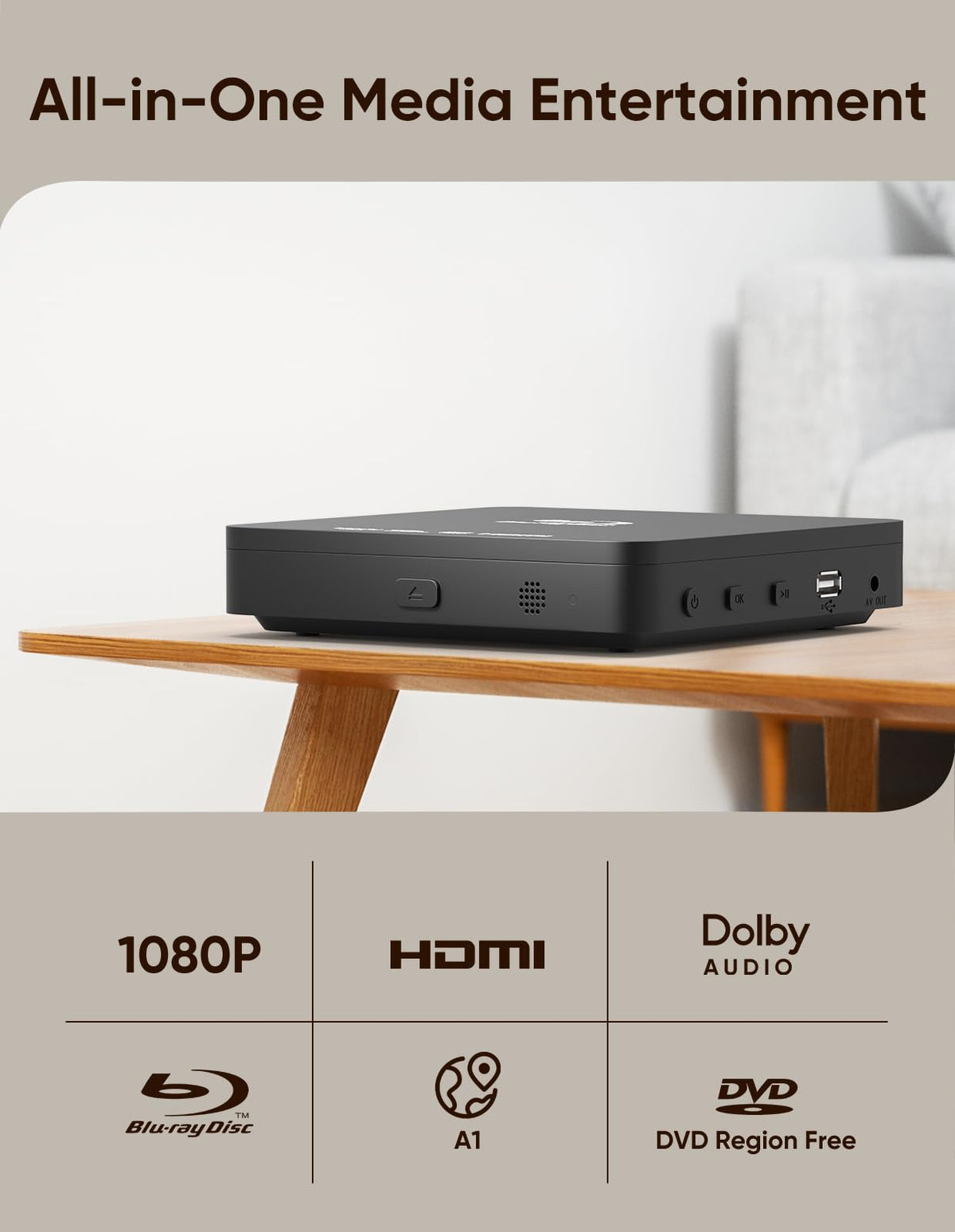 N NUTROMO Blu Ray player remote control included.