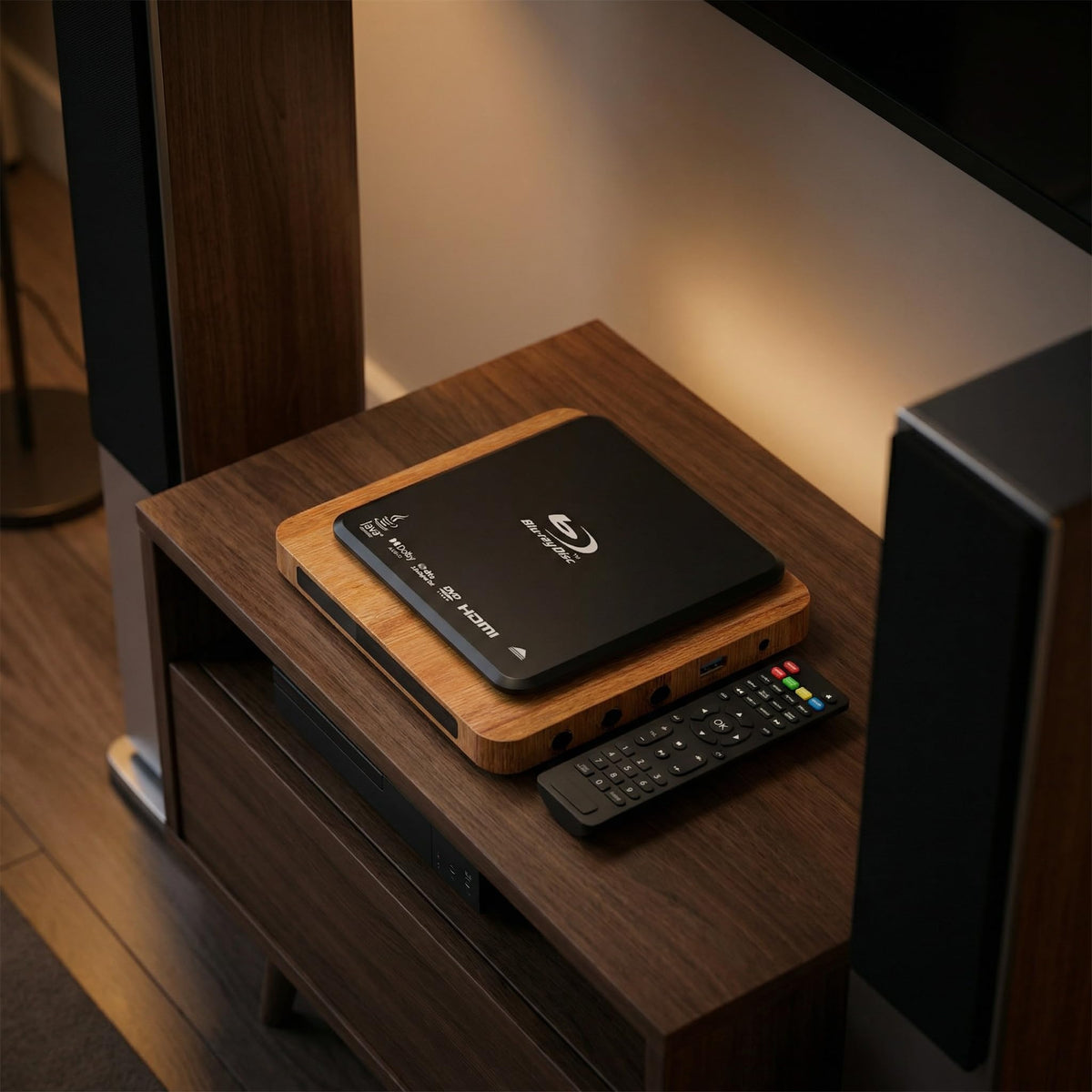 N NUTROMO package includes remote and cables for immediate use.
