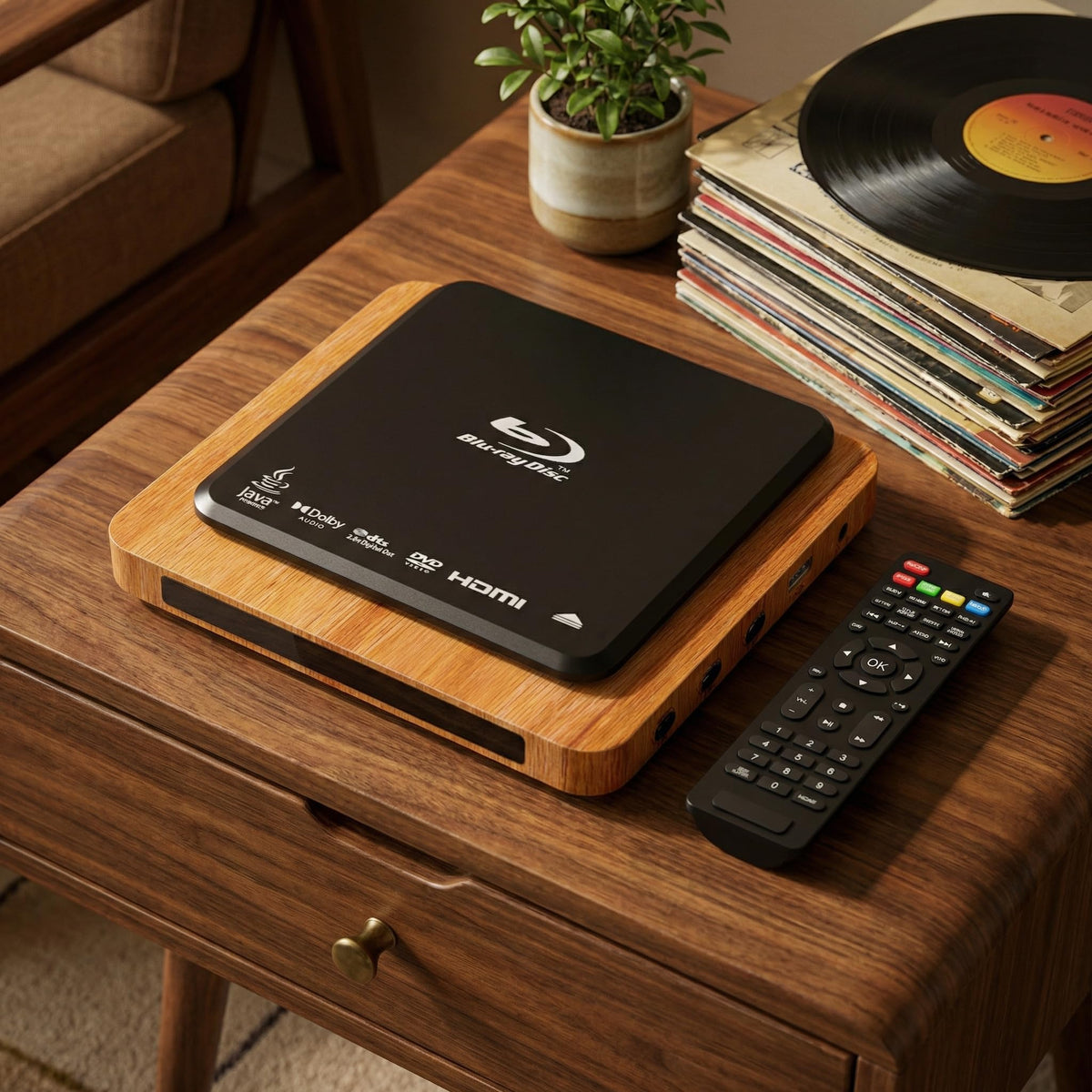N NUTROMO upscales standard DVDs for clearer detail on HDTVs.