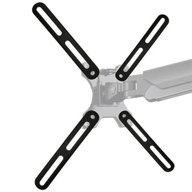 NOBER front view of adapter brackets showing sturdy finish and compatibility benefit