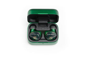 Noble FoKus Rex5 green earbuds in-ear design for secure fit during workouts.