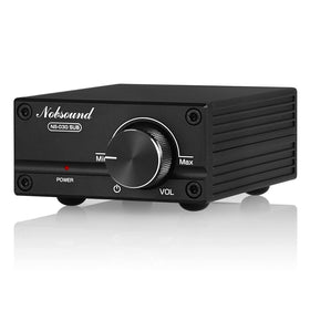 Nobsound 100W subwoofer amplifier front view for compact desktop setups