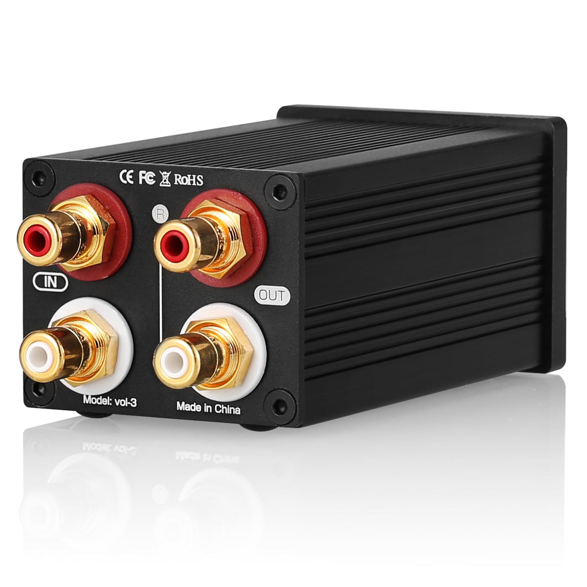 Nobsound back panel with RCA input and output showing reliable connections benefit: easy integration