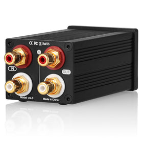 Nobsound back panel with RCA input and output showing reliable connections benefit: easy integration