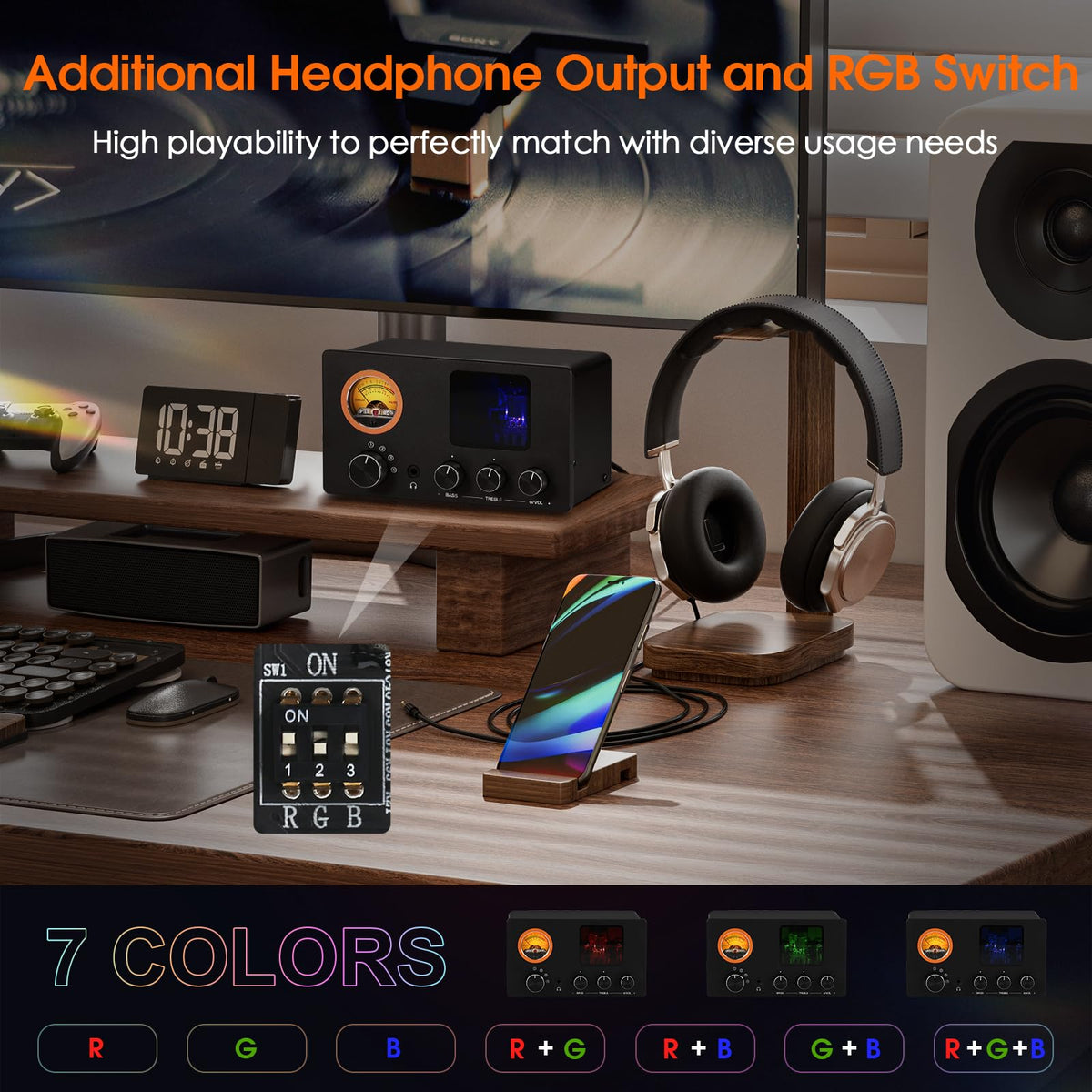 Nobsound Douk Audio glowing tubes add warm ambiance.
