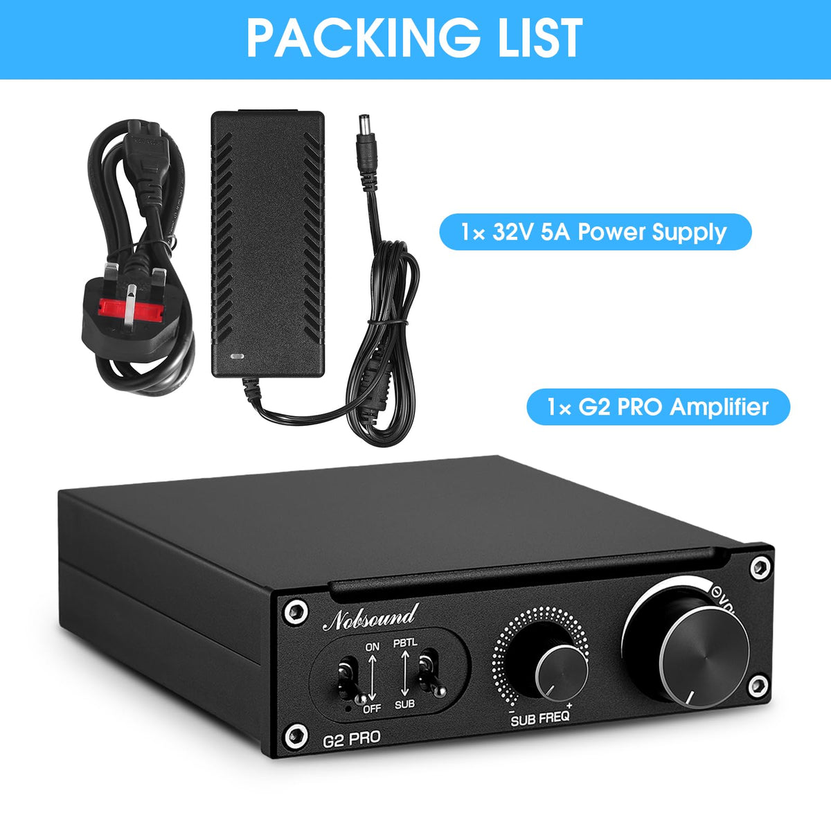 Nobsound G2 PRO in a desktop audio lifestyle scene delivering powerful low end