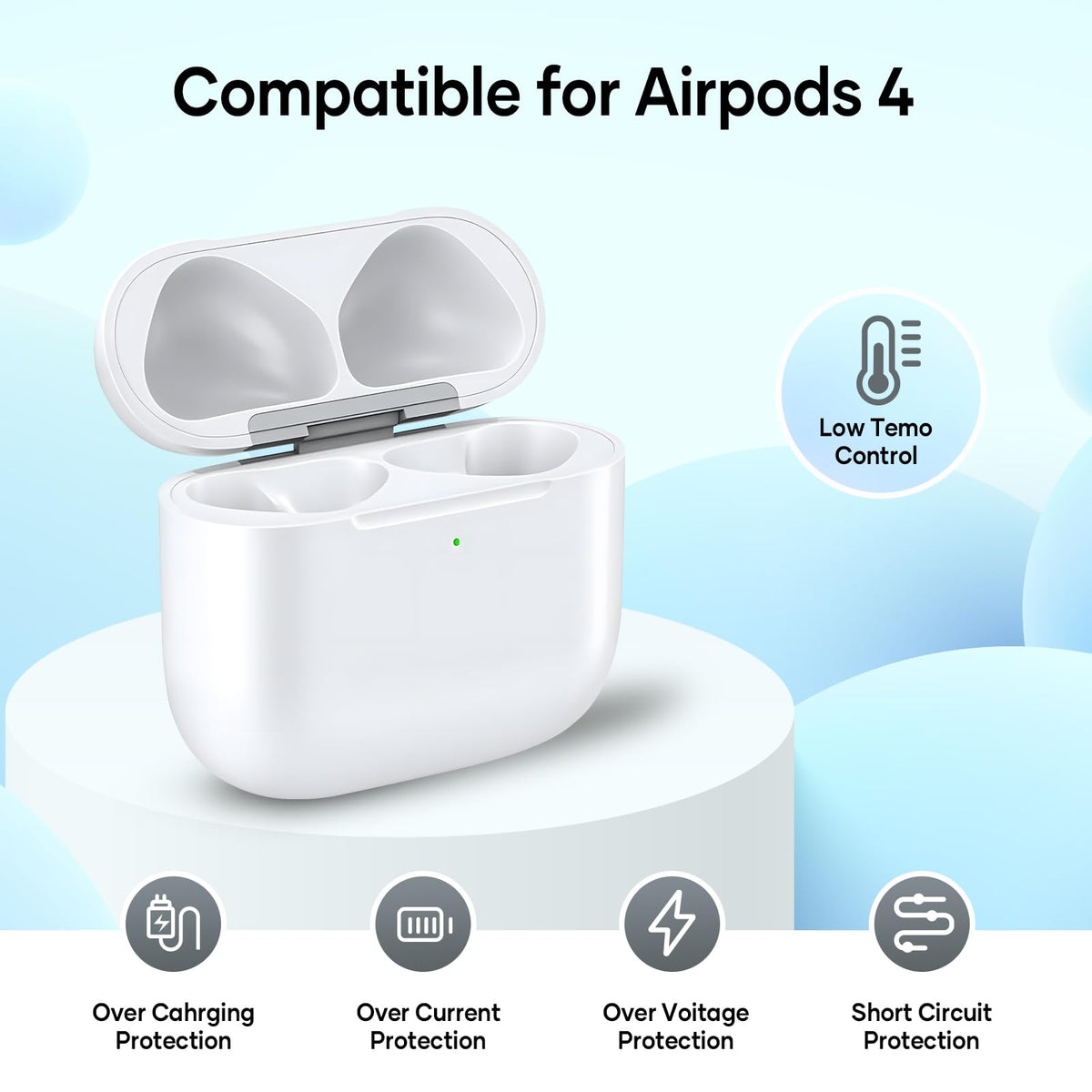 NOCRLG open case displaying earbud slots and secure seating for reliable charging