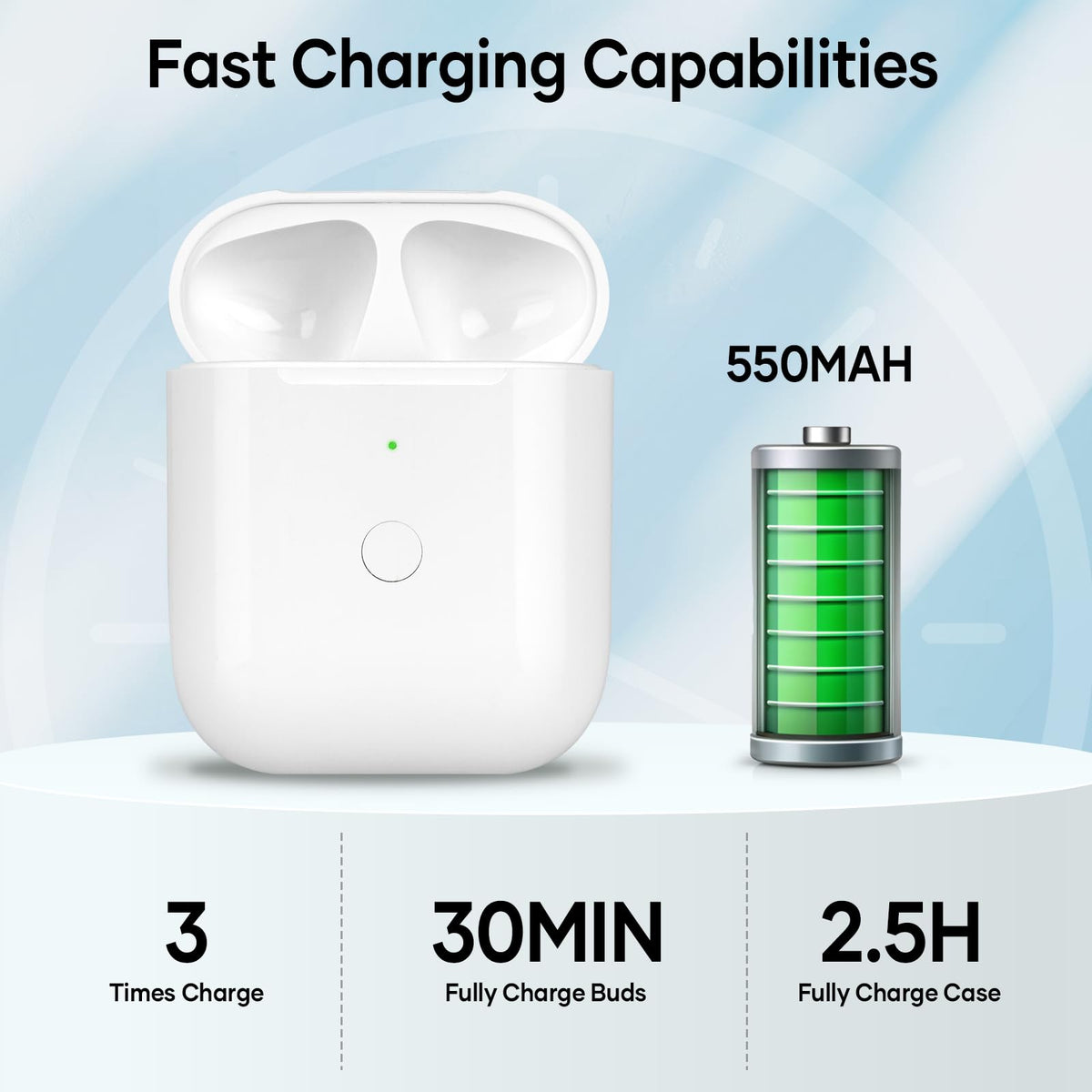 NOCRLG AirPod case opened inside highlights smart chip and clean layout.
