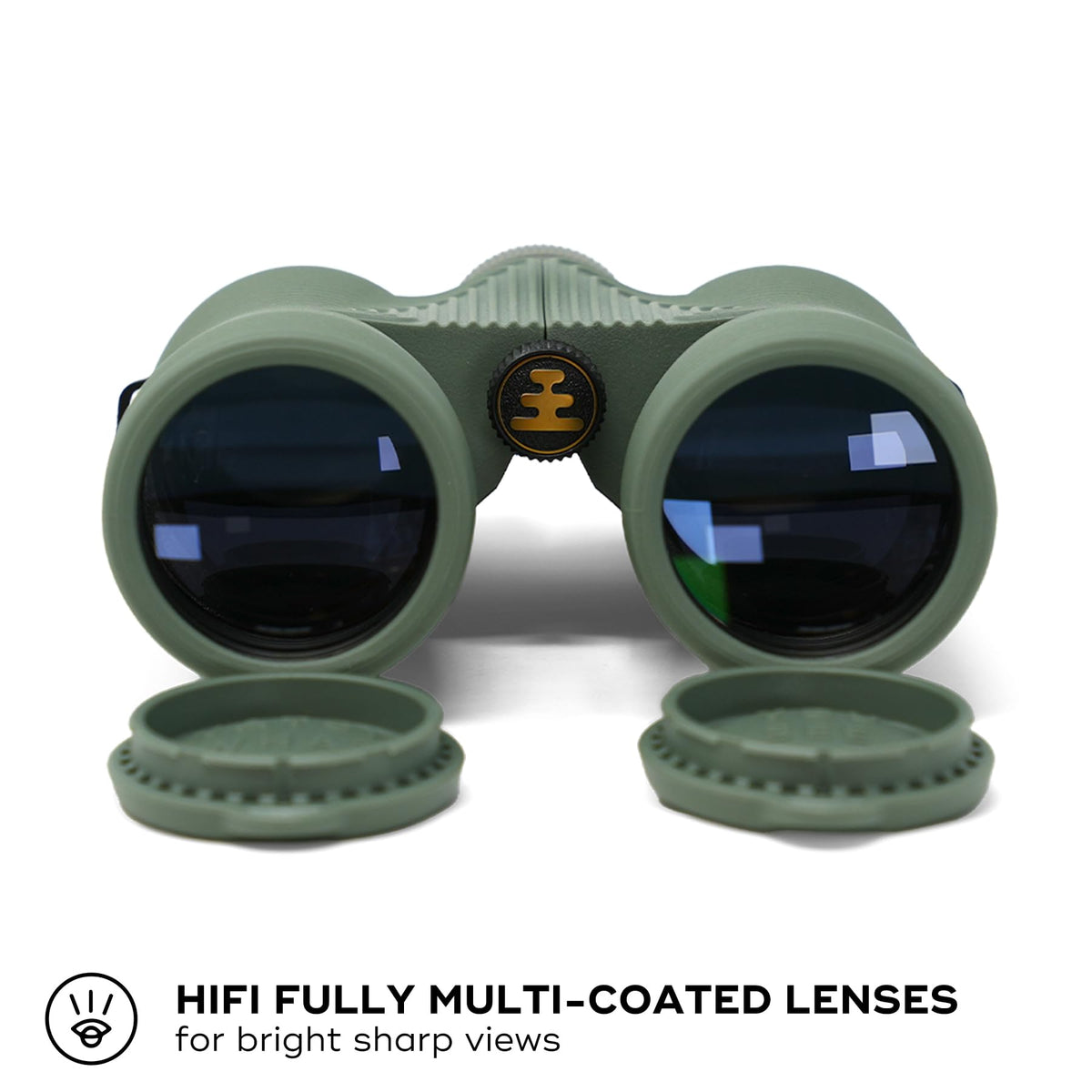 Nocs Provisions Field Issue 10x42 focus wheel for precise adjustments.