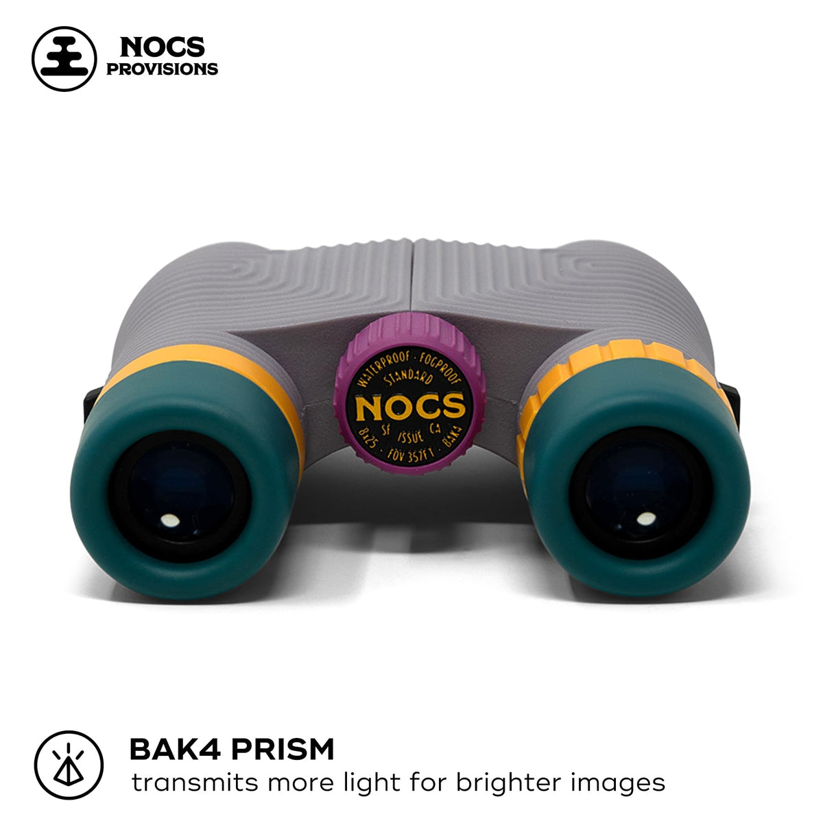Nocs Provisions 8x25 binoculars are IPX7 waterproof for use in wet conditions.
