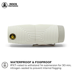 Nocs Provisions Zero Tube twist-up eyecup allows personalized comfort.