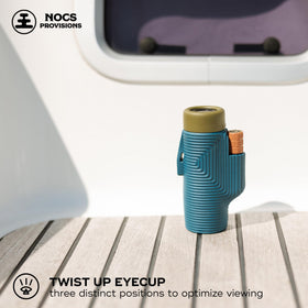 Nocs Provisions Zoom Tube 8x32 eyecup modes for comfortable viewing.