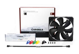 Noctua NF-A14 PWM chromax.Black.swap side view shows compact mounting for tight builds