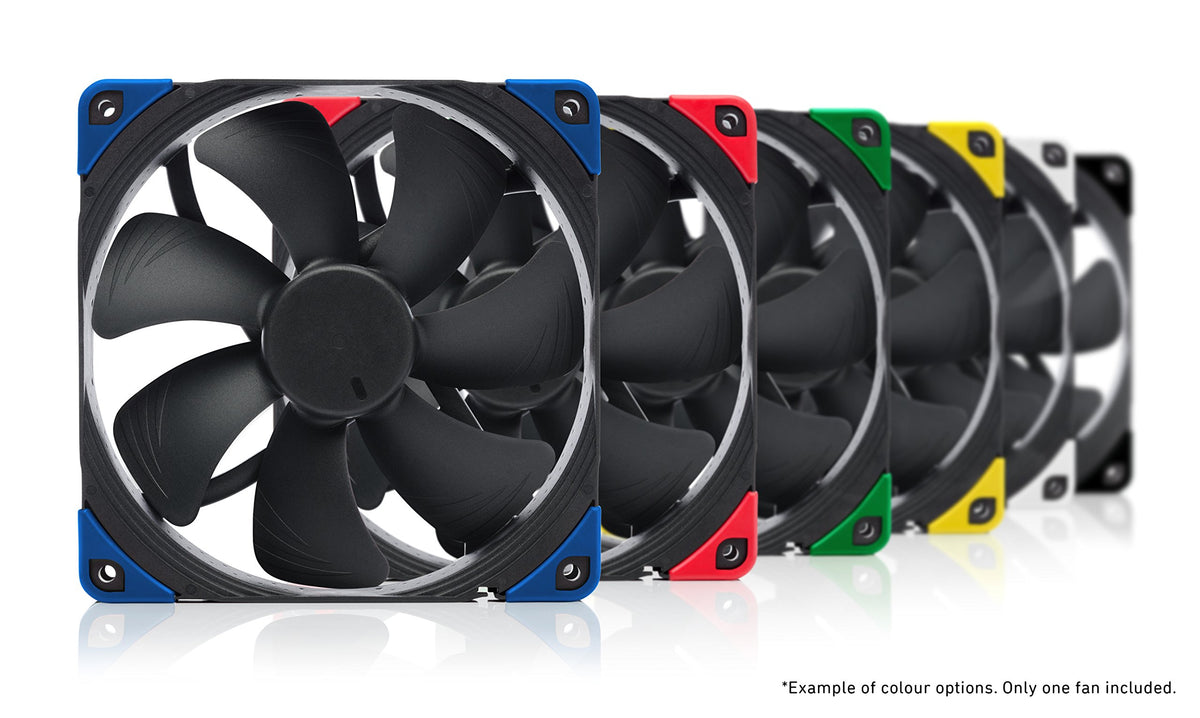 Noctua NF-A14 PWM chromax.Black.swap top view highlights square frame airflow