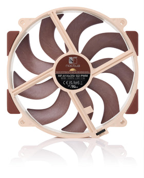 Noctua NF-A14x25r close-up of blades showing engineered geometry benefit