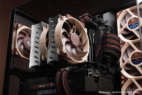 Noctua NF-A14x25r inside a silent PC case showing reduced noise benefit