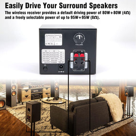 Nodelay S-AIR100-PRO dual-input compatibility with A/V receivers.