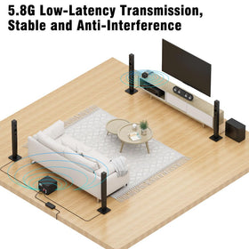 Nodelay S-AIR100-PRO surround speaker outputs enabling flexible power matching.