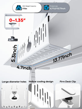 NODOCA 138x53-inch cable tray fits cables, adapters, and small devices under your desk.
