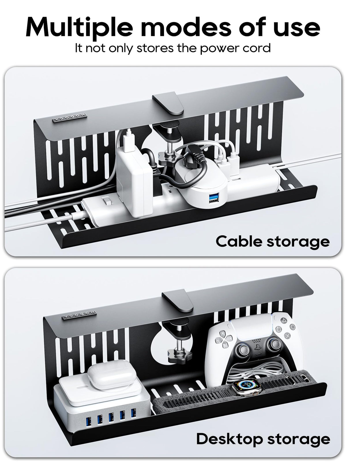 NODOCA Multi-purpose tray used for desk and kitchen storage benefits.
