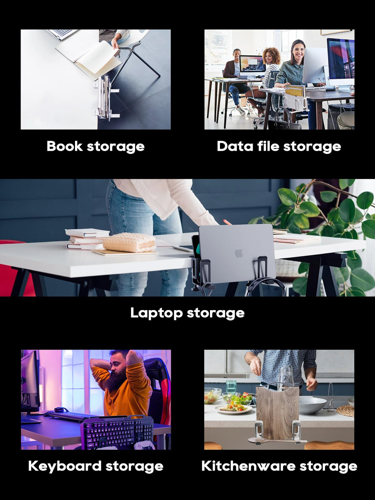 NODOCA multi-use storage holds tablet, keyboard, or magazines.