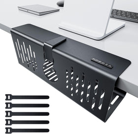 NODOCA No Drill Under Desk Cable Tray top view shows compact, space-saving organization.
