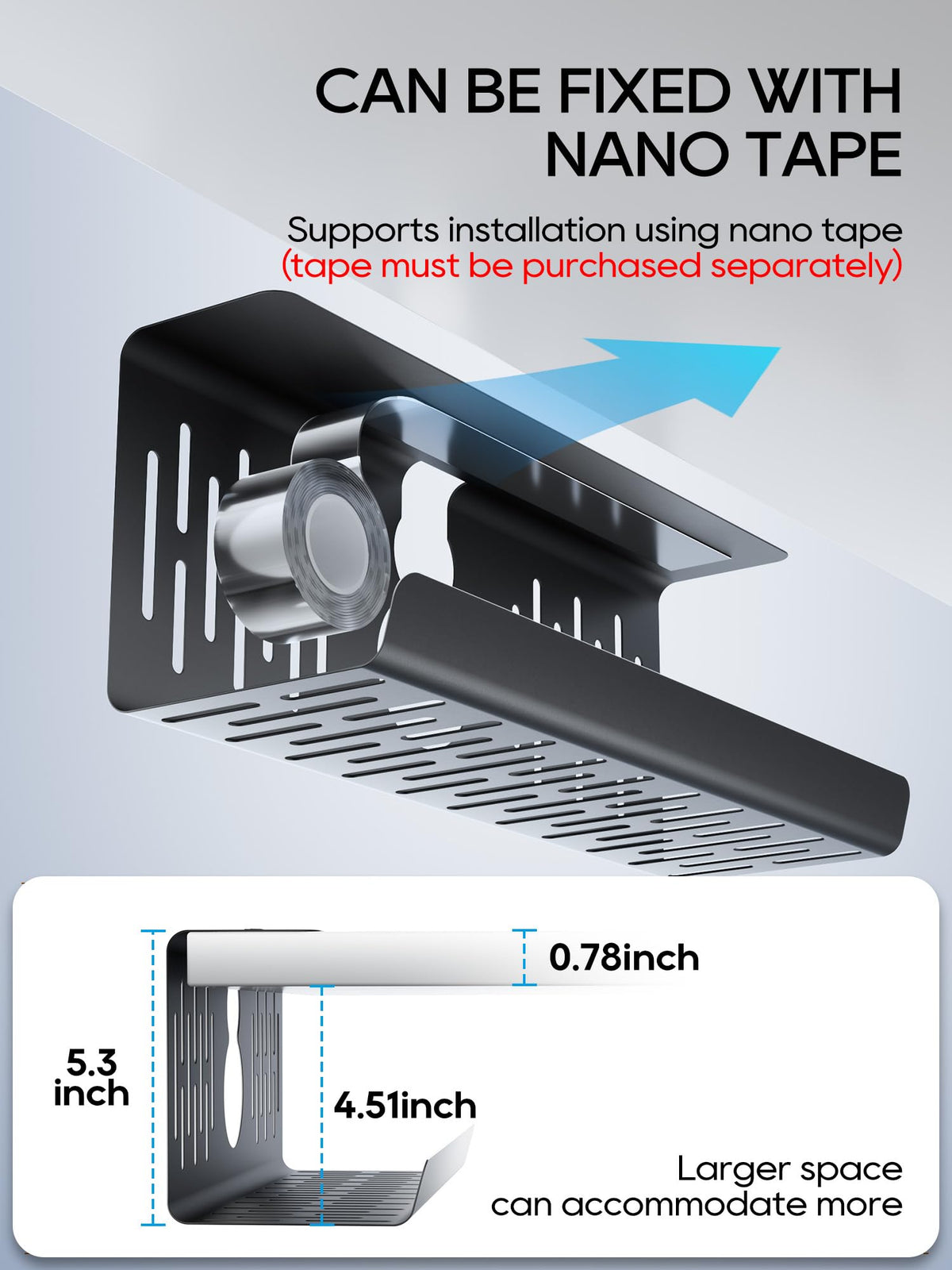 NODOCA Under-desk cable tray in a modern office setup for a clean workspace.