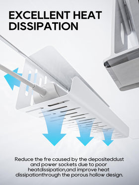 NODOCA top-pad protected under-desk cable tray prevents slipping and desk damage.